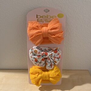bebe Baby Boutique Wide Bow Headwraps Headbands 3-Piece Set
